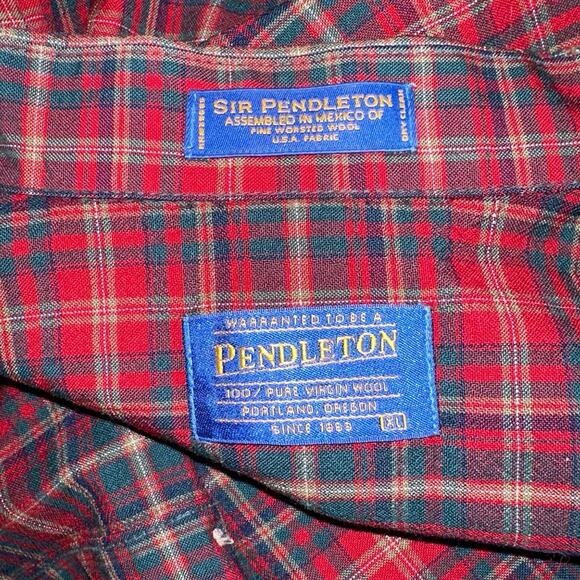 Vintage Pendleton Sir Pendleton Wool Shirt XL Red Green MacDougall Tartan Plaid - Picture 3 of 7